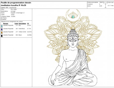 machine embroidery design redwork buddha mandala