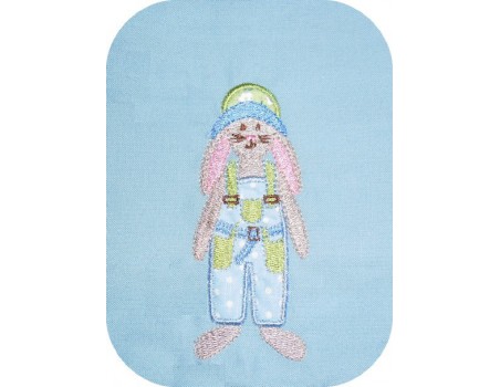 Instant download machine embroidery  rabbit boy