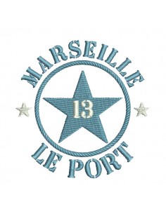 Motif de broderie  machine  étoile département 13 Marseille