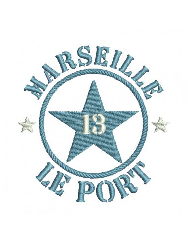 Motif de broderie  machine  étoile département 13 Marseille