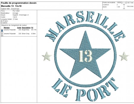 machine embroidery design department 13  of Marseille