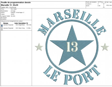 machine embroidery design department 13  of Marseille