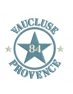 Motif de broderie  machine  étoile département 84 Vaucluse