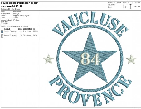 machine embroidery design department 84 of Vaucluse