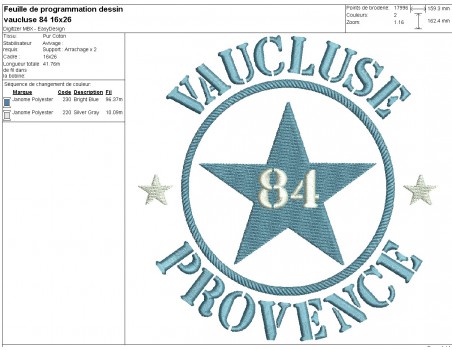 machine embroidery design department 84 of Vaucluse