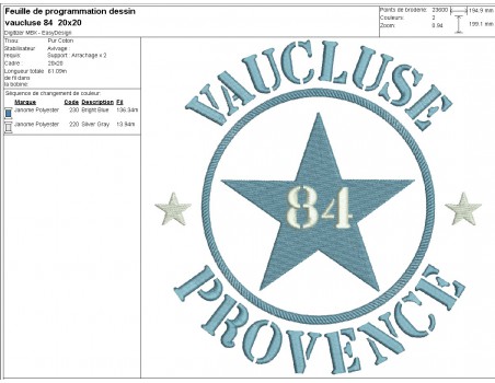machine embroidery design department 84 of Vaucluse