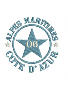 Motif de broderie  machine  étoile département 06 Alpes Maritimes