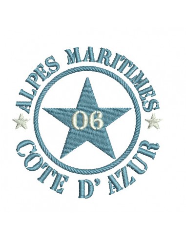 Motif de broderie  machine  étoile département 06 Alpes Maritimes
