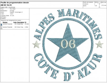 machine embroidery design department 06 of Alpes Maritimes