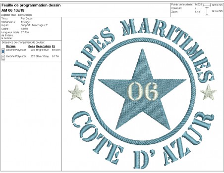 machine embroidery design department 06 of Alpes Maritimes