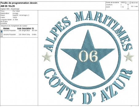 machine embroidery design department 06 of Alpes Maritimes