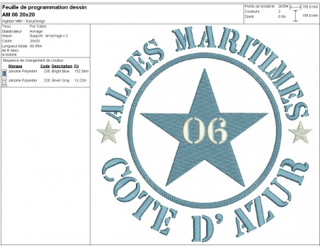 machine embroidery design department 06 of Alpes Maritimes