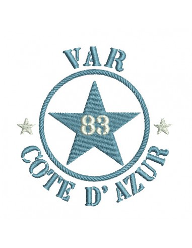 Motif de broderie  machine  étoile département 83 Var