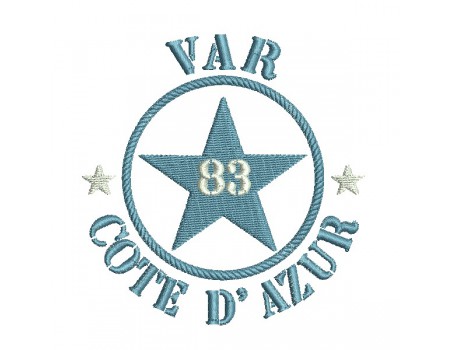 Motif de broderie  machine  étoile département 83 Var