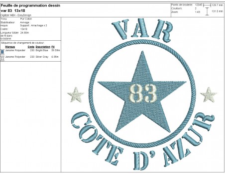 machine embroidery design department 83  of Var