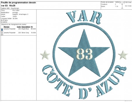 machine embroidery design department 83  of Var