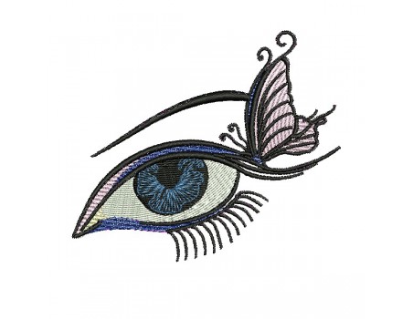 machine embroidery design butterfly eye