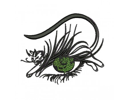 machine embroidery design cat eye