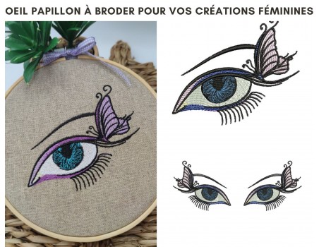 Motif de broderie machine oeil  papillon