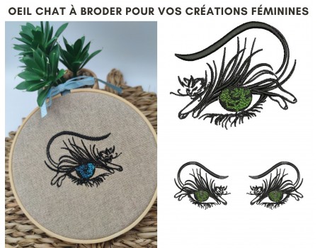 machine embroidery design cat eye