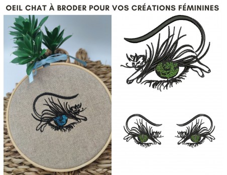 Motif de broderie machine oeil chat