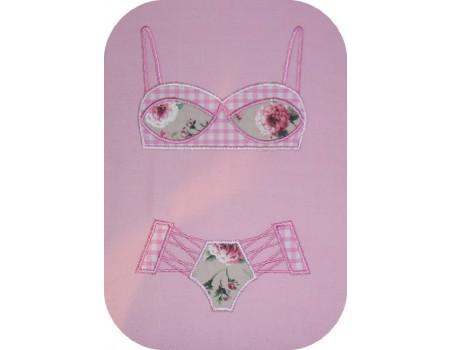 Motif de broderie machine lingerie 2 pièces