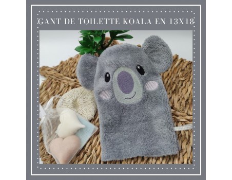 Motif de broderie machine  gant de toilette Koala ITH