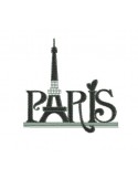 Motif de broderie machine Paris tour eiffel strass