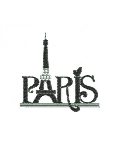 Motif de broderie machine Paris tour eiffel strass