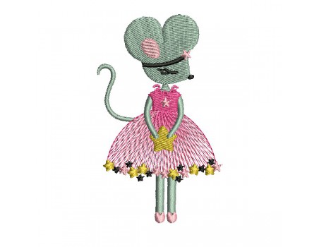 machine embroidery  design ballerina mouse