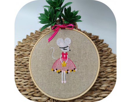 machine embroidery  design ballerina mouse