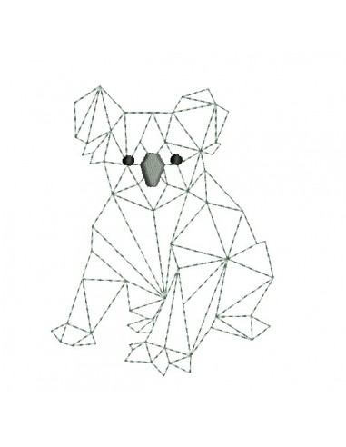 machine embroidery design geometric koala