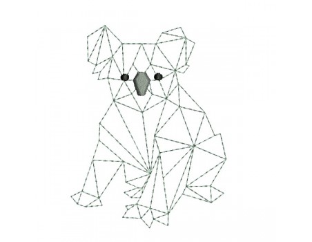 machine embroidery design geometric koala