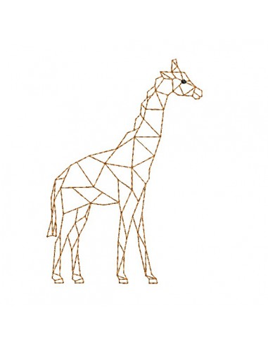 machine embroidery design geometric giraffe