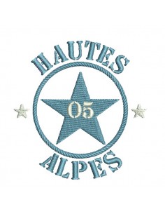 Motif de broderie  machine  étoile département 05 Hautes Alpes