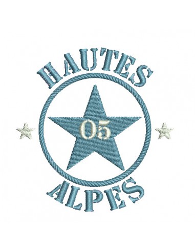 Motif de broderie  machine  étoile département 05 Hautes Alpes