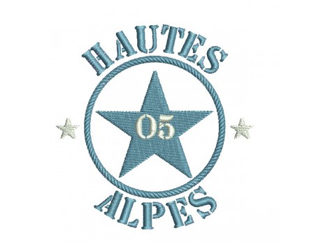 Motif de broderie  machine  étoile département 05 Hautes Alpes