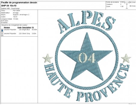 machine embroidery design department 04  of Alpes de Haute Provence