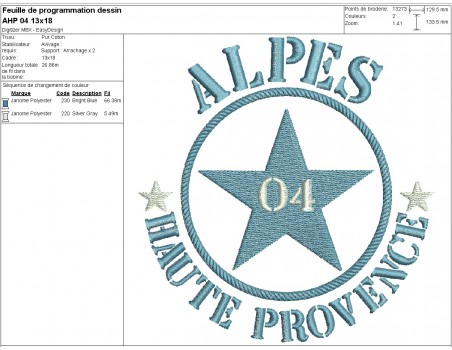 machine embroidery design department 04  of Alpes de Haute Provence