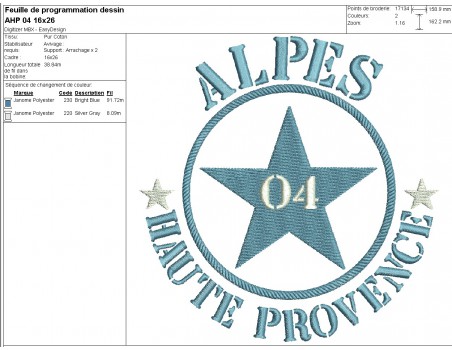 machine embroidery design department 04  of Alpes de Haute Provence