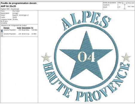 machine embroidery design department 04  of Alpes de Haute Provence