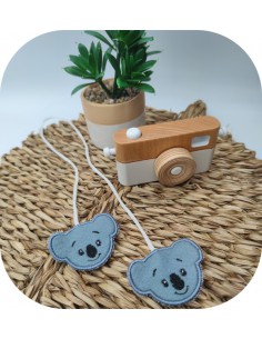Motif de broderie machine  ITH koala en finition de liens