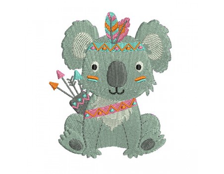 Motif de broderie machine koala indien