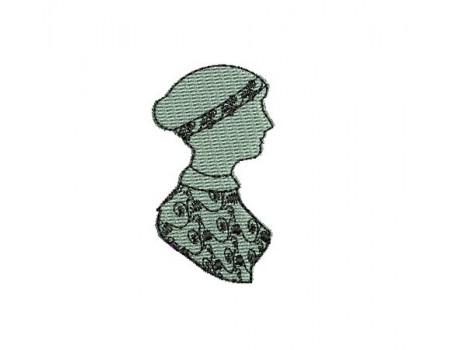 Instant download machine embroidery cameo retro woman