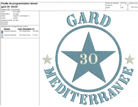 machine embroidery design department 30  of Gard