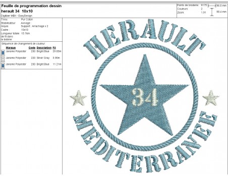 machine embroidery design department 34  of Hérault
