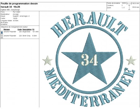 machine embroidery design department 34  of Hérault