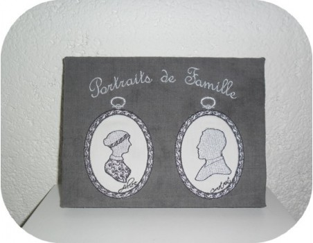 Instant download machine embroidery cameo retro woman