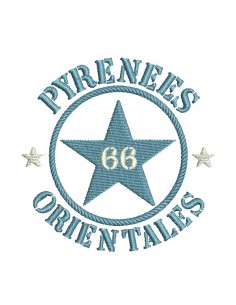Motif de broderie  machine  étoile département 66 Pyrénées Orientales