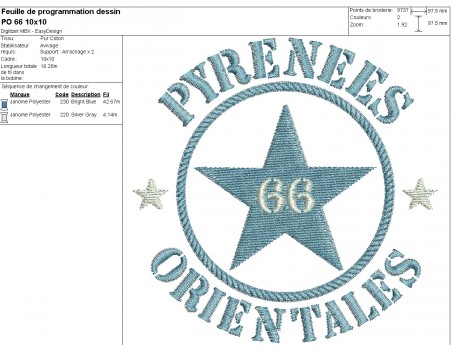 machine embroidery design department 66 of Pyrénées Orientales